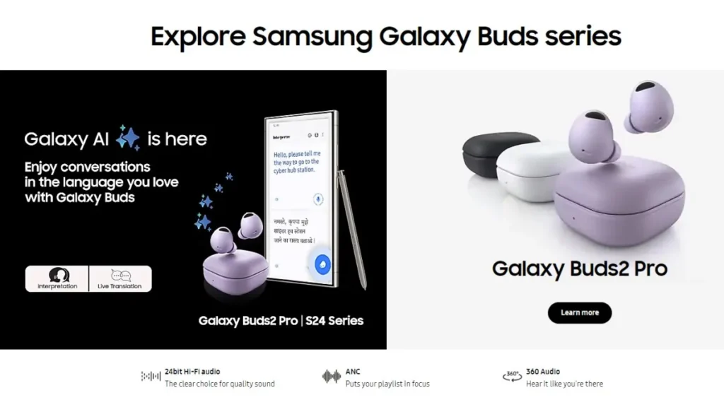 Galaxy Buds 2 Pro TWS Support AI Features